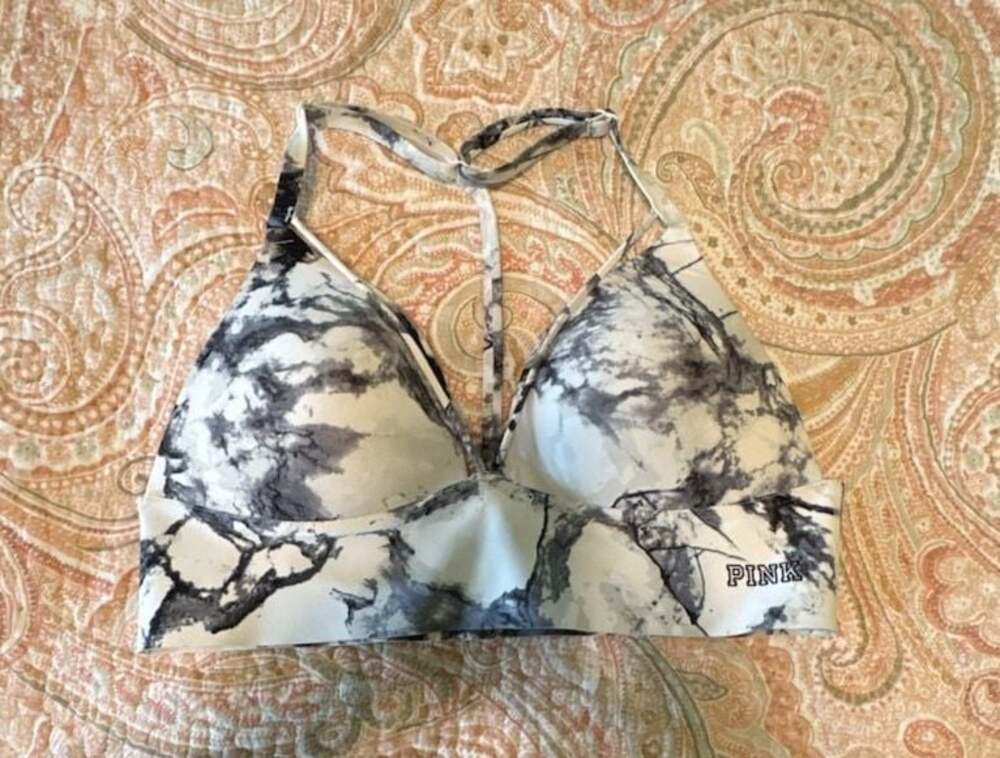 Victoria's Secret PINK Marble Print Racerback Sports Bra, bralette size large - Picture 4 of 10